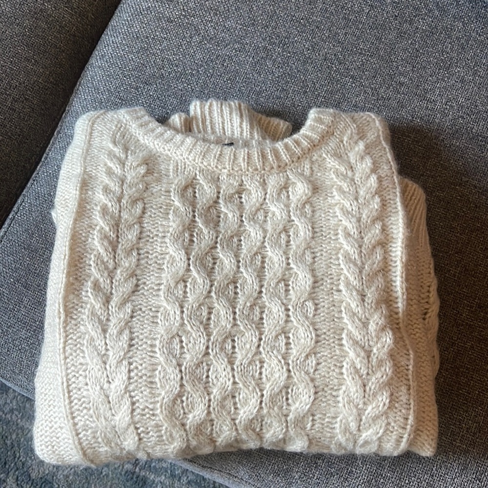 Lulus Beige Cable-Knit Sweater